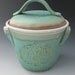 Turquoise Stoneware Compost Jar