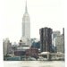 New York City Skyline fine art print - Empire state building from East river in color pencil style