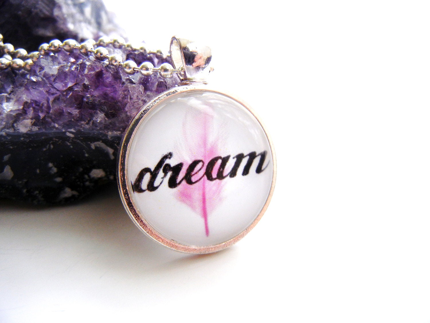 Pastel Pink Feather Dream Necklace