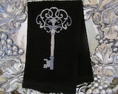 Silver Key to the Past - Fingertip Velour Bathroom Towel - JD Designs