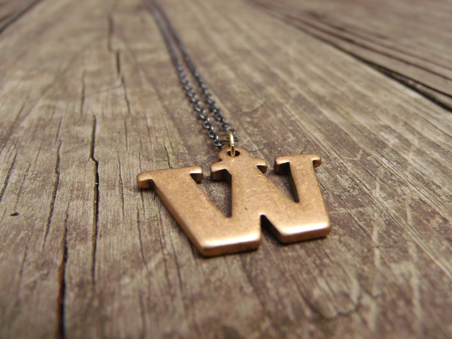 Brass Initial Necklace
