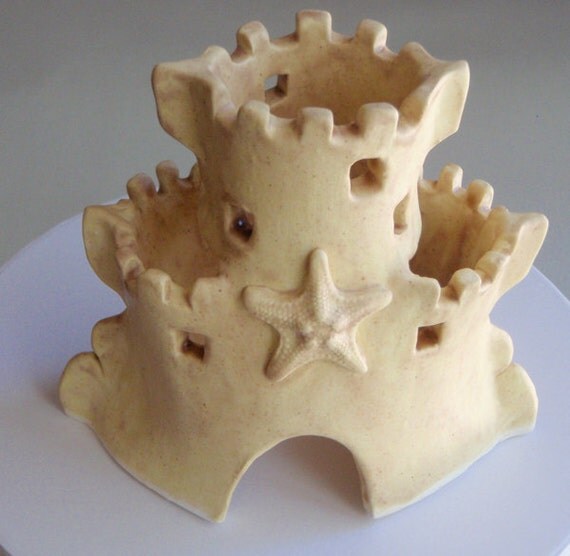 Wedding Cake Topper Sand Castle with Starfish