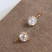Gold Earrings, Gold Framed Cubic Zirconia Earrings- Simple Earrings, Simple, Dainty Jewelry