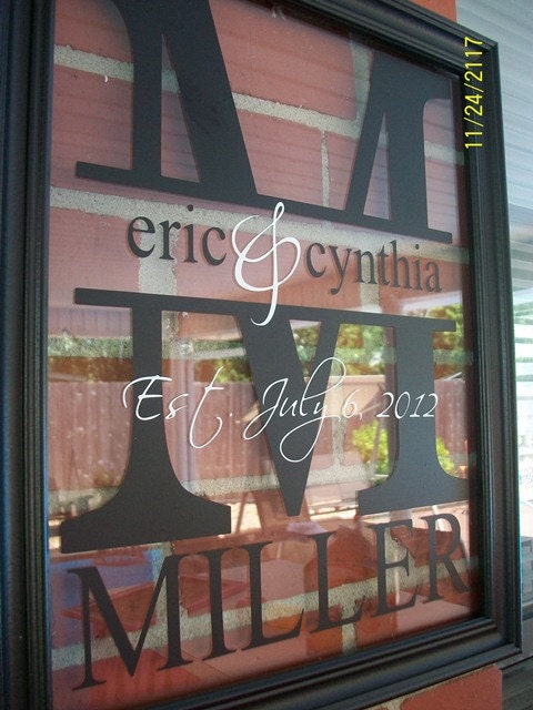 Split Letter Monogram Frame