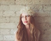 Sparkle tulle and silk organza dahlia crown- style 612