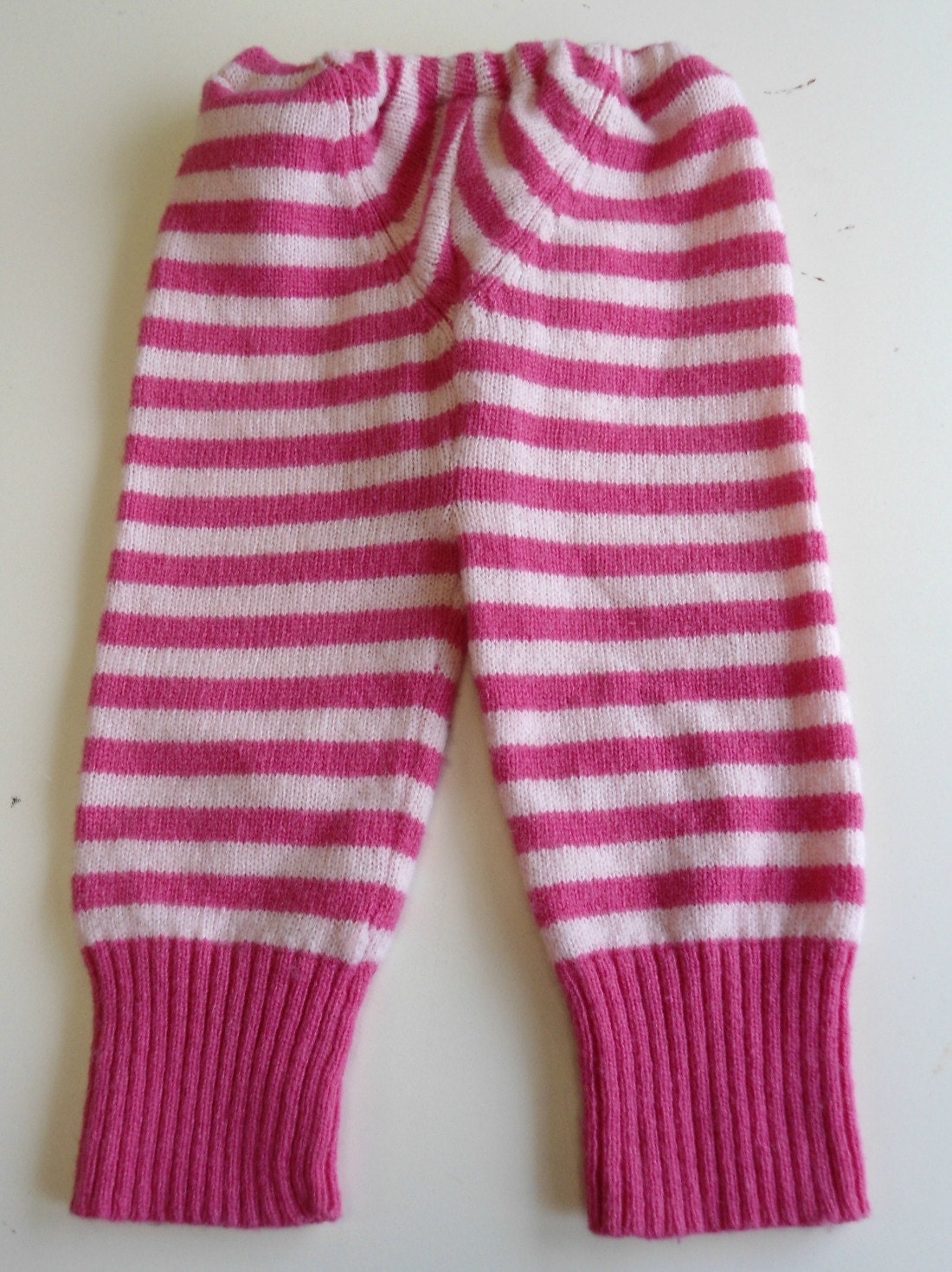 Upcycled Wool Diaper Cover, Longies, small, pink stripes