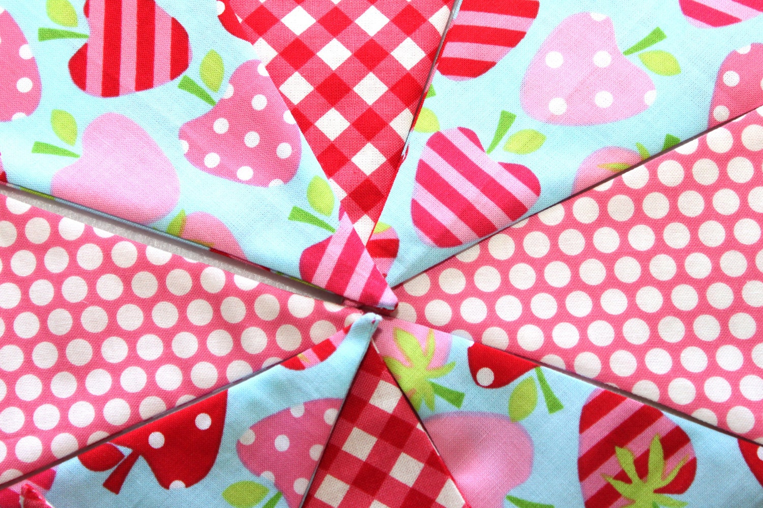 Large Fabric Bunting - Strawberry Fields in Blue Il_170x135