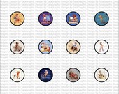 Cowgirl Pin Ups Digital Image Sheet for 1 Inch Bottlecaps Personal and Commercial Use