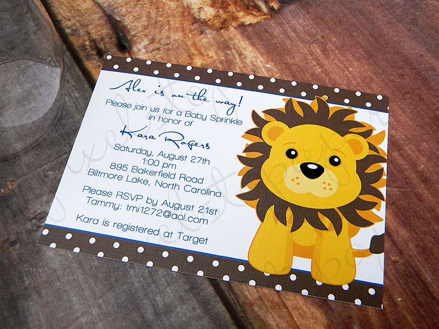 Lion Shower or Party Invitation Deposit