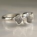 Three Stone Rough Diamond Ring - Palladium Sterling