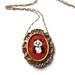 Mr. Panda- hand embroidered necklace