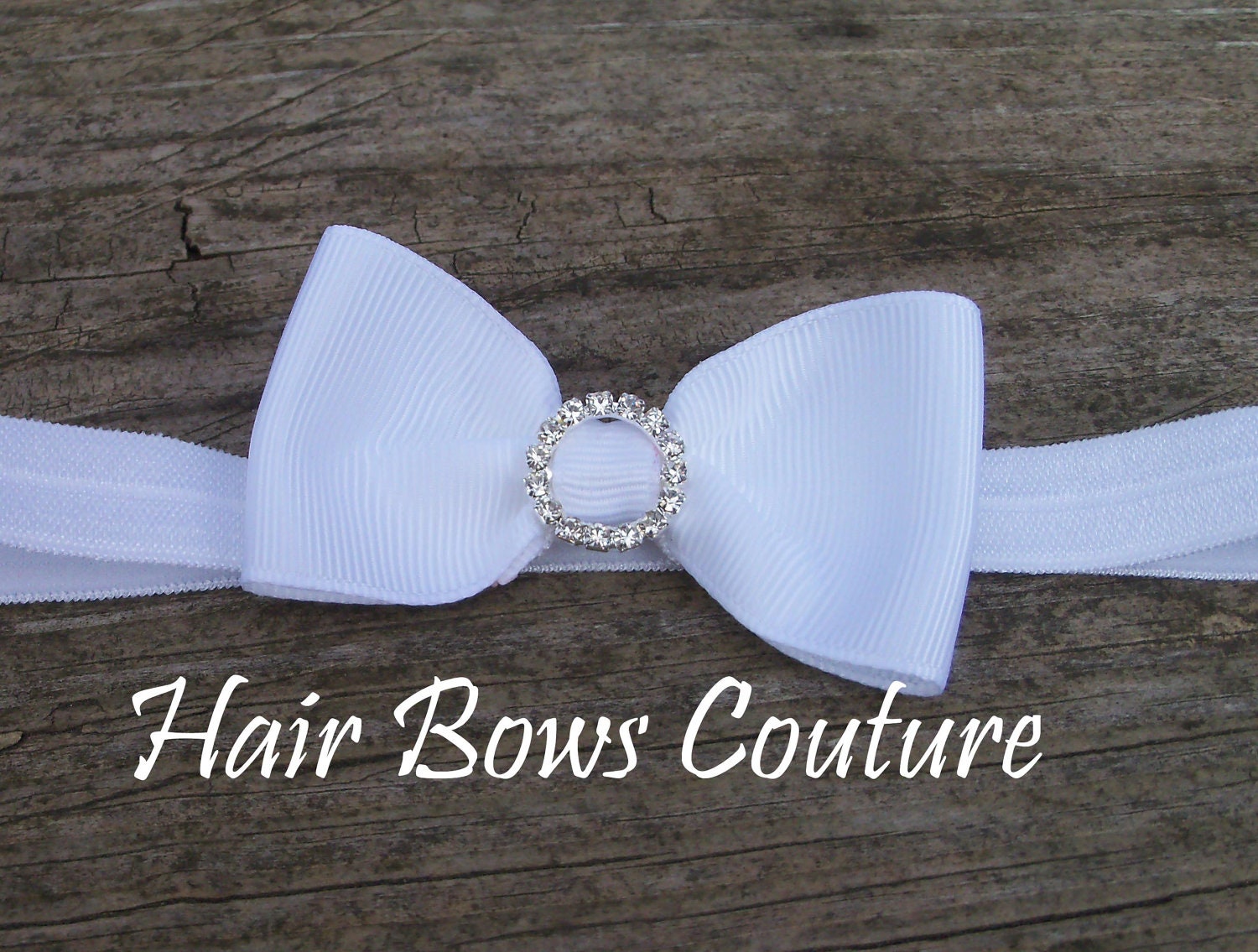 White Infant Newborn Hairbow Headband  Hair bow Headband rhinestone bling Newborn  Photo Prop Headband pink red black brown