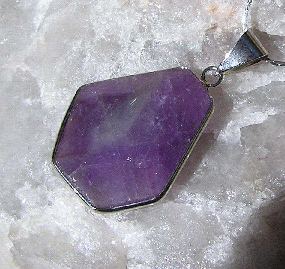 Purple Amethyst Crystal Gemstone Pendant