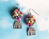 Flying House Earrings