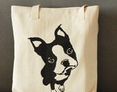 Boston Terrier Screen Printed Tote Bag - Heavy Canvas Bag