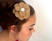 Burlapped Daisy Paper Mache Headband