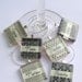 Black and Vanilla White Wine Charms - Personalized - Set of Six Glass Wine Charms