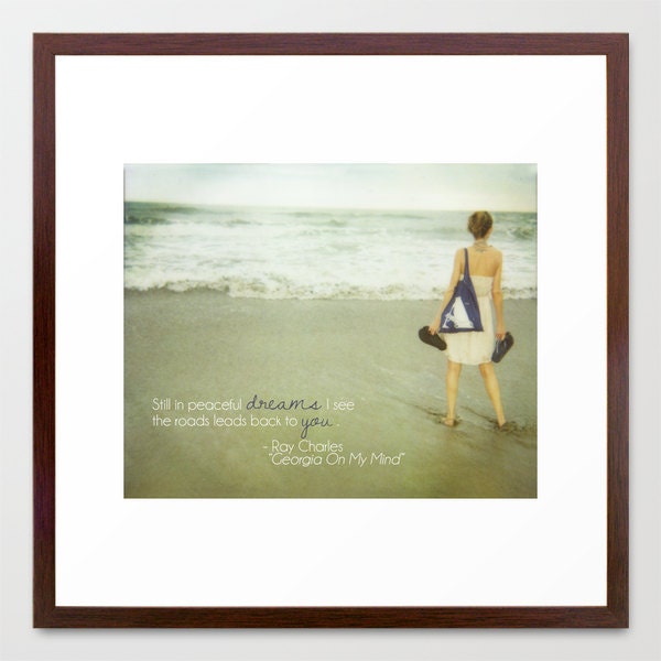 George On My Mind by Ray Charles, Costa Rica Beach, Lyrics To Go Series 20x20 Color Polaroid Print