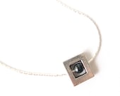 Minimalist Jewelry - Black Onyx Necklace, Modern Jewellery, Geometric, Simple Jewelry, Silver, Metal, Contemporary