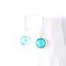 Sterling Silver Earrings - Turquoise Crystal Drop Earrings, Bezel Set, Minimalist Jewellery, Modern Jewelry