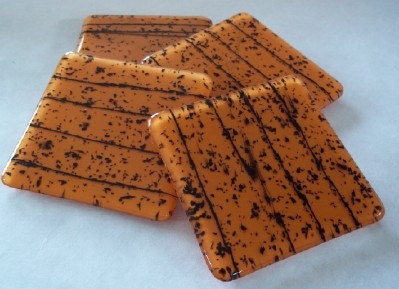 COASTERS - Allspice Fused Glass Coasters - Set of 4
