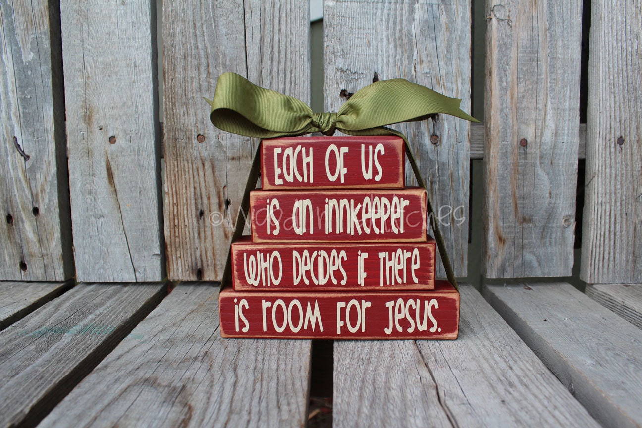 Christmas decor Wood Stacker block set Gift Christian Religious Jesus Faith Seasonal Home decor gift Faith