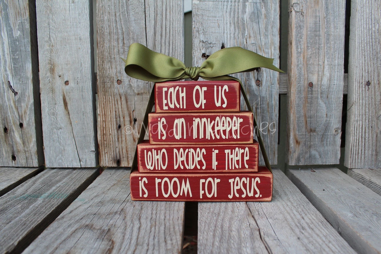 Christmas decor Wood Stacker block set Gift by jodyaleavitt