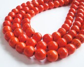 Orange Round Howlite Turquoise Beads 8mm /16 Inch Strand /Not Jewelry Only Beads