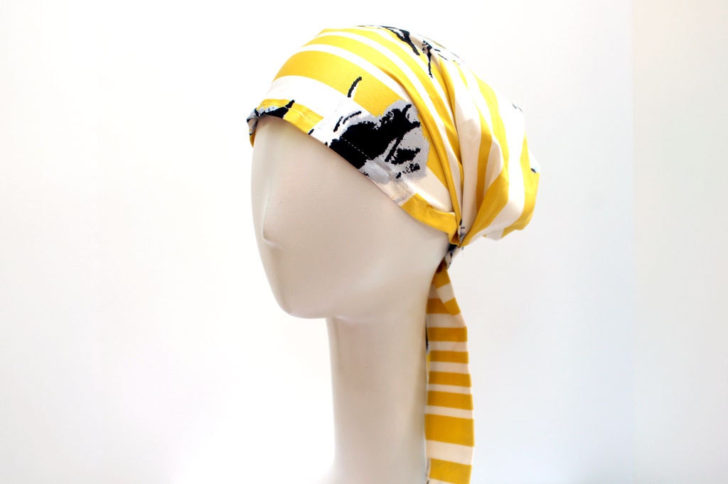 Women's Hair Cover Head Scarf YELLOW Fashion Head Scarves Women's Boho Headscarf in Cotton Twill - JEMIMAJACKMAN