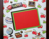 NUMBER 1 TEACHER Memory Album Page (Walnut Veneer Shadow Box Frame Sold Separately)