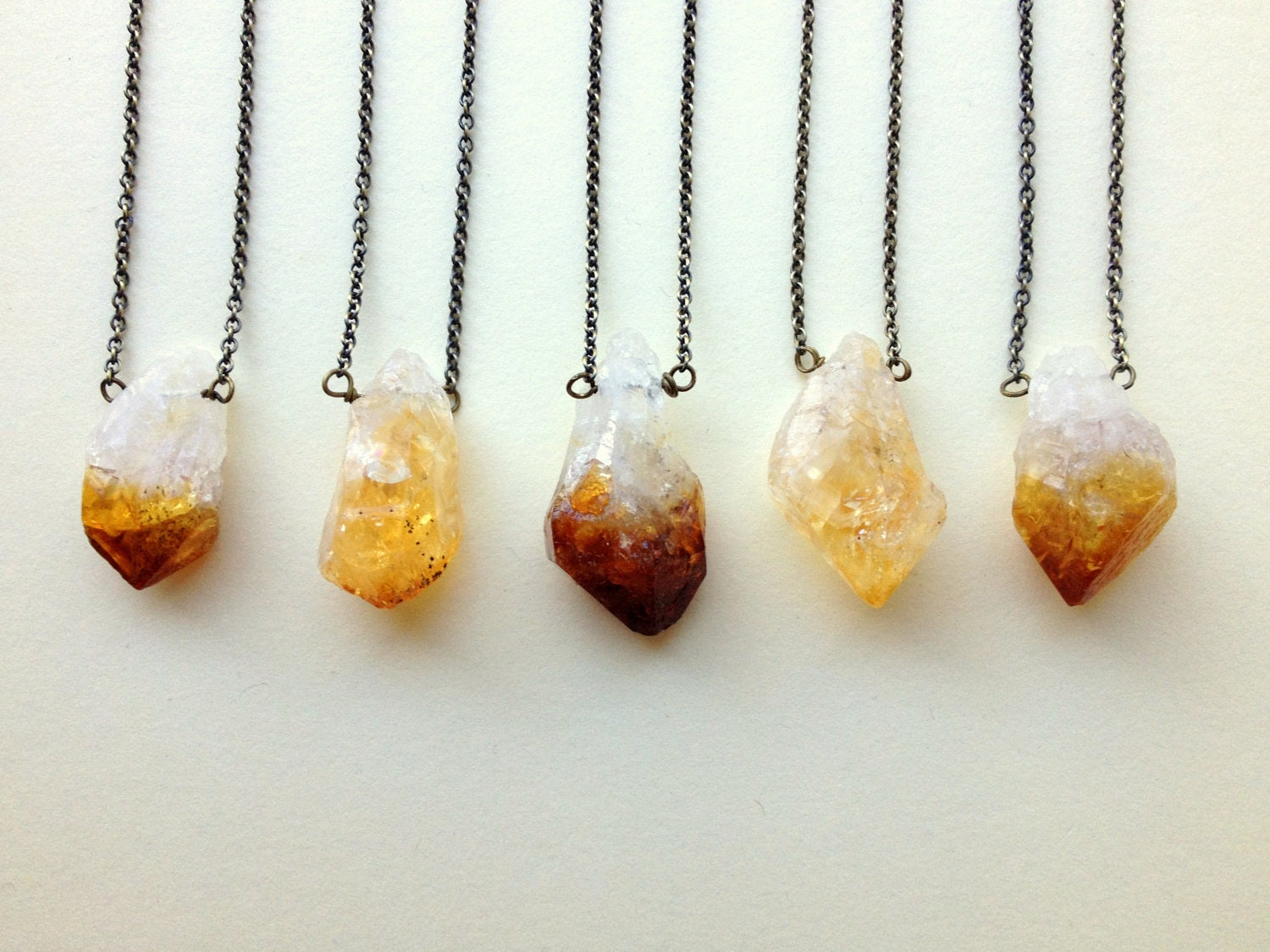 Large Raw Citrine Necklace
