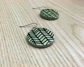 Mint Green Chevron Herringbone Dangles