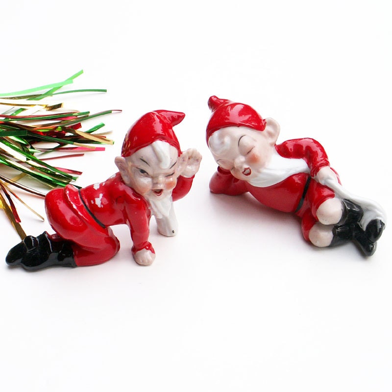Vintage Figurines Christmas Elves