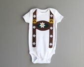 Lederhosen Baby Halloween Costume / Childrens Oktoberfest Onesie