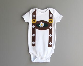 Lederhosen Baby Halloween Costume / Childrens Oktoberfest Onesie