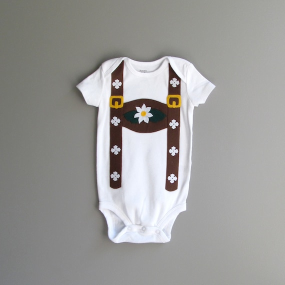 Lederhosen Baby Halloween Costume / Childrens Oktoberfest Onesie