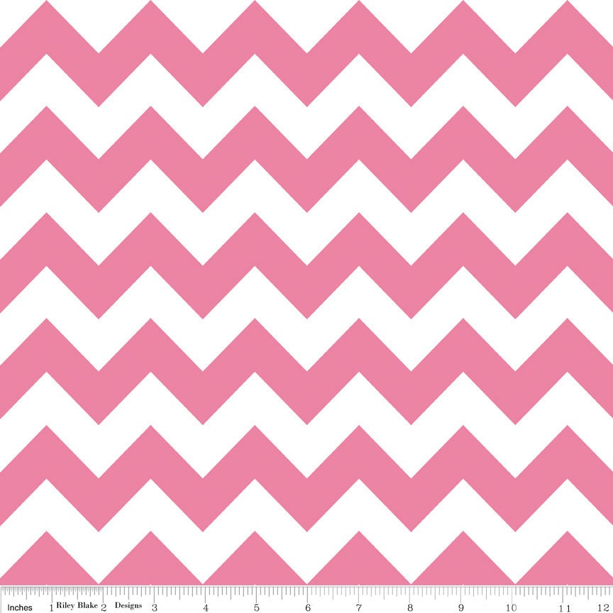 1 yd Hot Pink Chevron by Riley Blake - Medium 2 inch chevron
