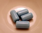 4 Vintage Light Blue Swirl Glass Beads DESTASH