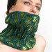 neck warmer turtle neck tube scarf knit honeycomb motif ultramarine green emerald lime green fall autumn curationnation