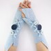 light blue arm warmers fingerless mittens  wrists warmers arm cuffs fingerless gloves recycled wool eco friendly tagt team curationnation