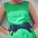 Black Leather Waist Belt With Oversized Bow At The Front