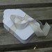50 medium plain white hang tags scalloped top edge with hole punched