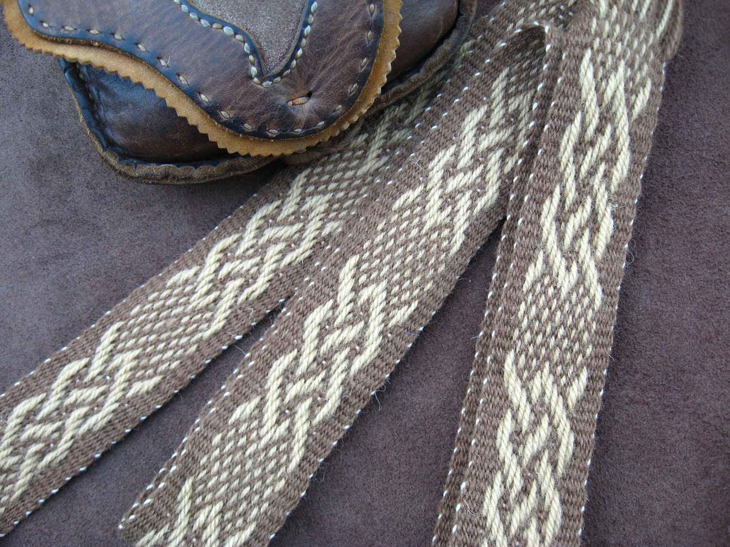 Celtic Knot Sash Woven in Brown