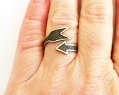 Steampunk Arrow Ring-  Brass Ox Finish