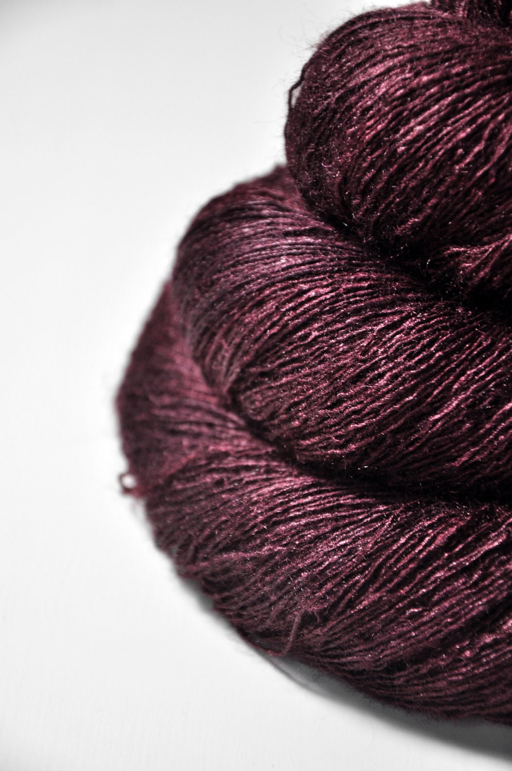 Dark blood velvet - Tussah Silk Yarn Lace weight
