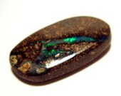 Australian Boulder Opal Cabochon -  Organic oval With carribean blue Opal Rivers