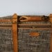 Large Tweed Suitcase. Vintage Tweed Luggage. Fabric Upholstered Luggage. Leather Straps. Buckles. Linen Interior. Rhapsody Attic.