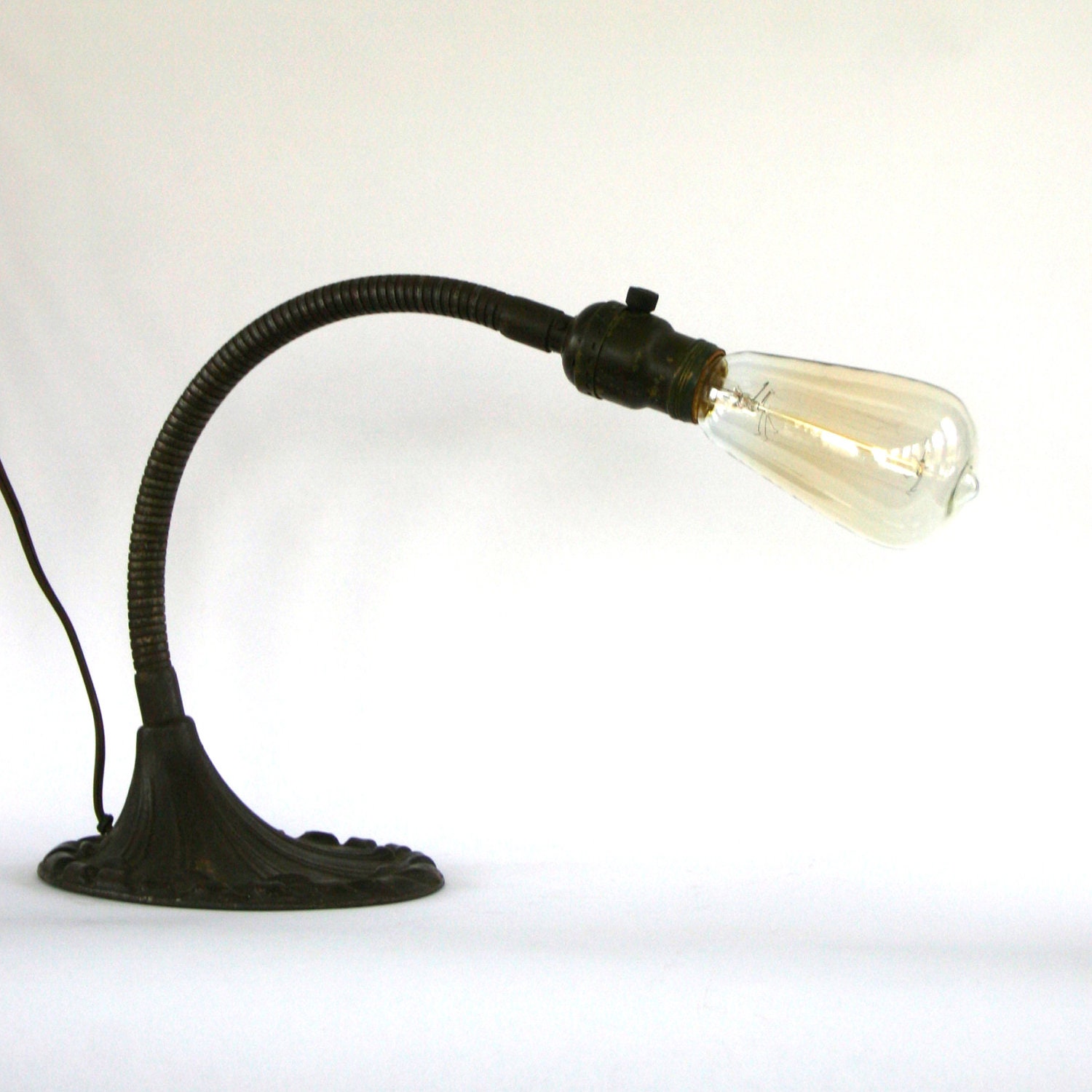 Industrial Cast Iron Desk Lamp. Antique Desk by RhapsodyAttic