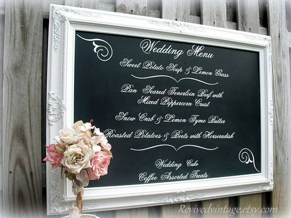 WEDDING CHALKBOARDS For Sale LARGE Wedding Chalkboard Escort Card Holder Wedding Seating Chart Menu Board White Wedding  Large Menu Board