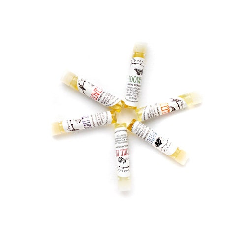 Botanical Perfume Sample Set, 6 delightful nature inspired botanical perfumes, vegan, organic, 1 ml. vials